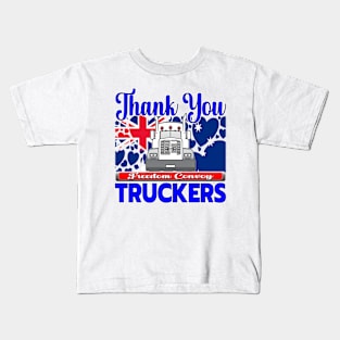 THANK YOU TRUCKERS AUSTRALIA FLAG FREEDOM CONVOY OF TRUCKERS FOR FREEDOM Kids T-Shirt